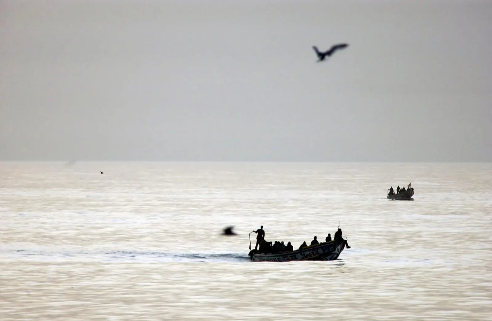Pirogues de pêche traditionnelles au large de la Casamance